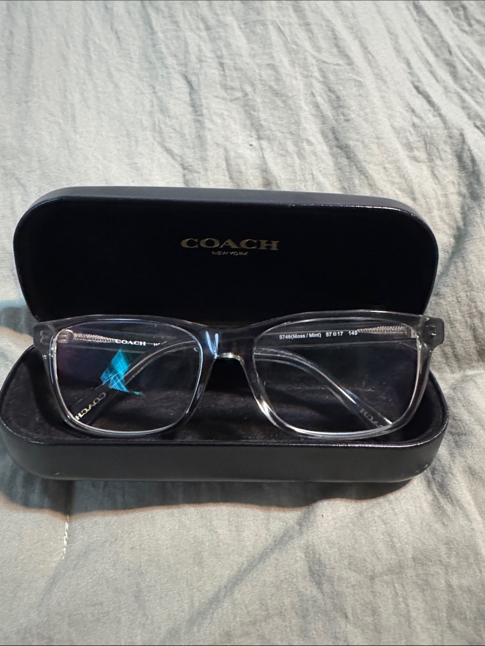 Coach Clear Acetate Eyeglasses with Black Case